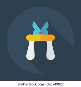 Flat modern design with shadow icons metal shears
