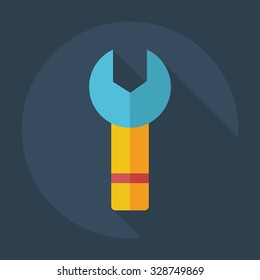 Flat modern design with shadow icons wrench