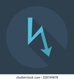 Flat modern design with shadow icons warning 