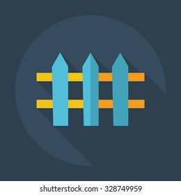 Flat modern design with shadow icons fence