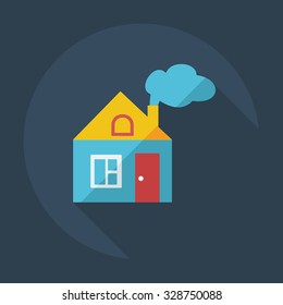Flat modern design with shadow icons house