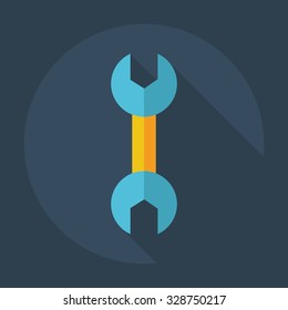 Flat modern design with shadow icons wrench