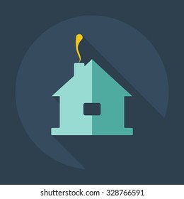 Flat modern design with shadow icons house