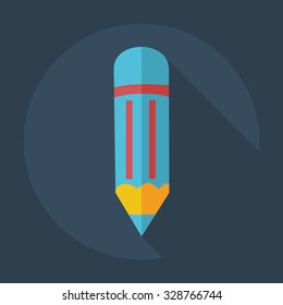 Flat modern design with shadow icons pencil
