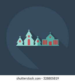 Flat modern design with shadow icons church