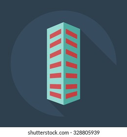 Flat modern design with shadow icons building