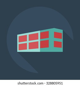 Flat modern design with shadow icons building
