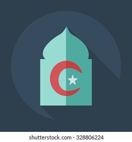 Flat modern design with shadow icons mosque