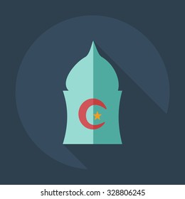 Flat modern design with shadow icons mosque