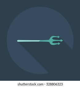 Flat modern design with shadow icons trident