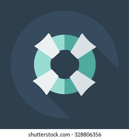 Flat modern design with shadow icons life preserver