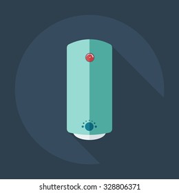 Flat modern design with shadow icons boiler