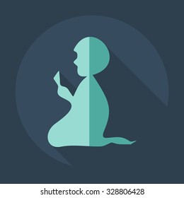 Flat modern design with shadow icons prayer