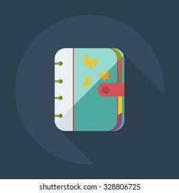 Flat modern design with shadow icons notebook