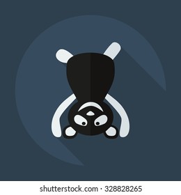 Flat modern design with shadow icons panda athlete