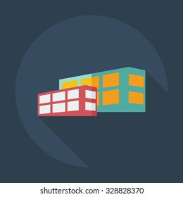 Flat modern design with shadow icons building