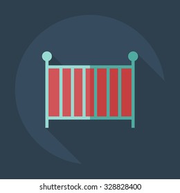 Flat modern design with shadow icons cot
