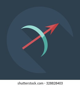 Flat modern design with shadow icons Sagittarius