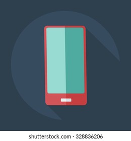 Flat modern design with shadow icons mobile phone