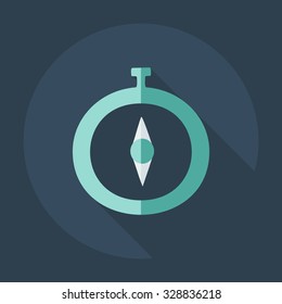 Flat modern design with shadow icons compass