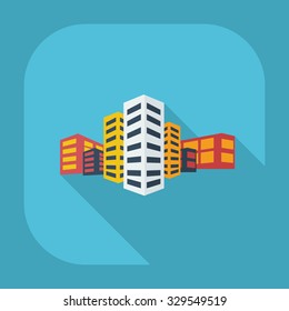 Flat modern design with shadow icons building