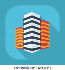 Flat modern design with shadow icons building