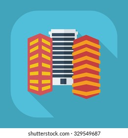 Flat modern design with shadow icons building