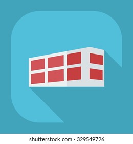 Flat modern design with shadow icons building