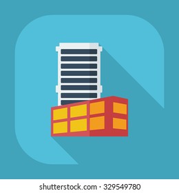Flat modern design with shadow icons building