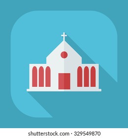 Flat modern design with shadow icons church