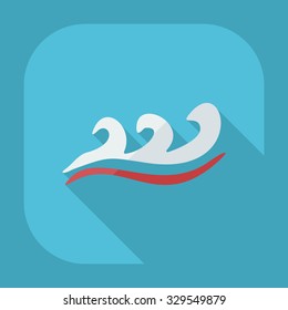 Flat modern design with shadow icons wave