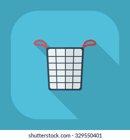 Flat modern design with shadow icons basket of dirty clothes