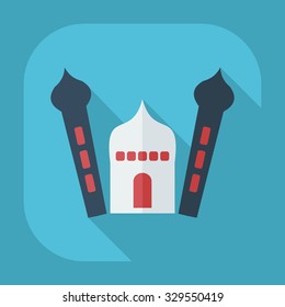 Flat modern design with shadow icons mosque