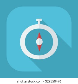 Flat modern design with shadow icons compass