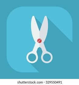 Flat modern design with shadow icons scissors