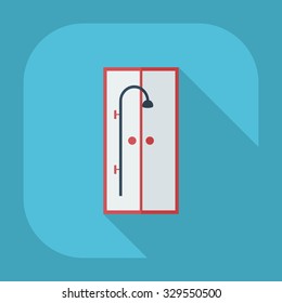 Flat modern design with shadow icons shower room 