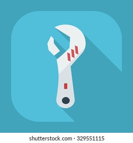 Flat modern design with shadow icons wrench