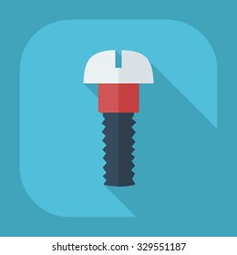 Flat modern design with shadow icons screw