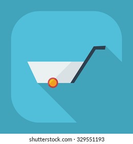 Flat modern design with shadow icons wheelbarrow