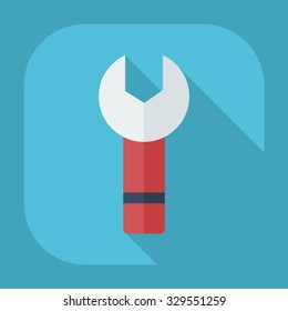 Flat modern design with shadow icons wrench