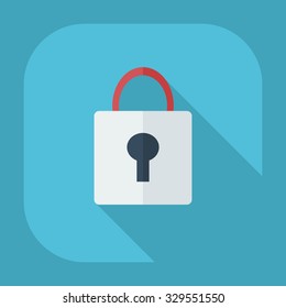 Flat modern design with shadow icons lock