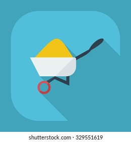Flat modern design with shadow icons wheelbarrow