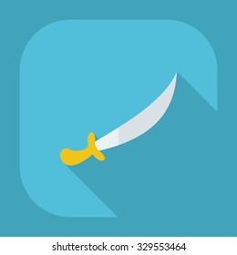 Flat modern design with shadow icons sword