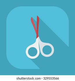 Flat modern design with shadow icons scissors