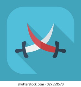 Flat modern design with shadow icons sword