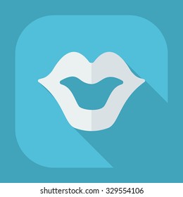 Flat modern design with shadow icons lips