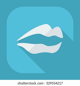 Flat modern design with shadow icons lips