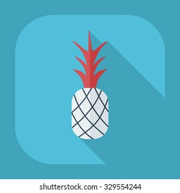 Flat modern design with shadow icons pineapple