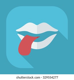 Flat modern design with shadow icons lips