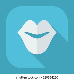 Flat modern design with shadow icons lips